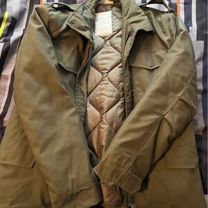 Men's Olive Green Quilted-Lined Field Jacket